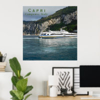 Scenic View of Passenger Boat in Capri Italy 