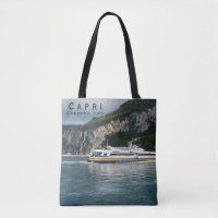 Scenic View of Passenger Boat in Capri Italy 