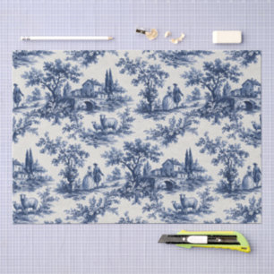 Scenic Vintage French Countryside Toile De Jouy  Tissue Paper