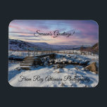 Scenic Winter Christmas Photograph Magnet<br><div class="desc">Scenic Winter Christmas flexible magnet of the East side of the Pennine Hills in the Teasdale area of County Durham, North East England an area of outstanding natural beauty The card features a snow covered wooden bridge leading onto into a county meadow.. The photography was provided by Reg K Atkinson...</div>