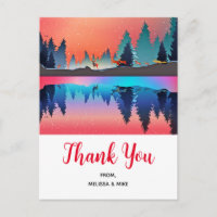 Scenic Winter Lake with Deer Thank You