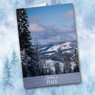 Scenic Winter Mountain Peace Christmas Card