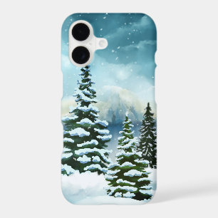 Scenic Winter Wonderland Watercolor Painting