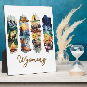 Scenic Wyoming Brushstrokes Tabletop Art Plaque