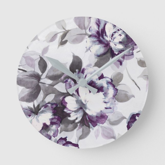 Scent of Plum Roses Round Clock (Front)