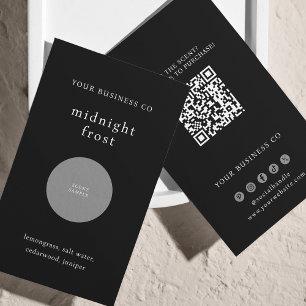 Scent Sample Fragrance Tester Black QR Code Card