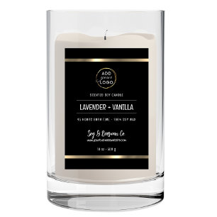 Scented Soy Beeswax Candle Business Gold Branding Food Label