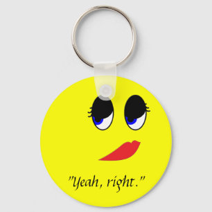 Sceptical Face Key Ring