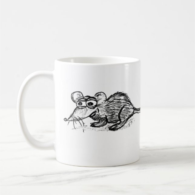 Sceptical Mouse Sketch Mug (Left)