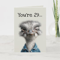 Sceptical Ostrich Birthday Card