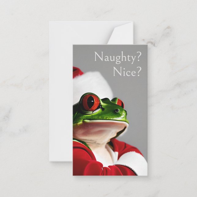 Sceptical Santa Frog Naughty or Nice To: From:  Card (Front)