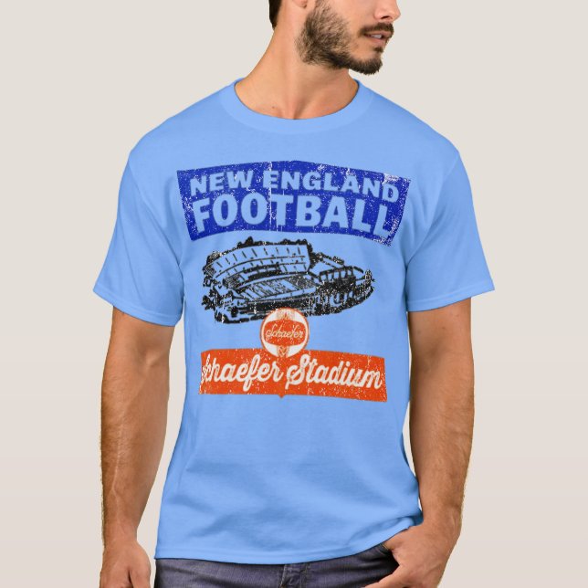 Schaefer Stadium T-Shirt - Foxboro, MA Retro New E (Front)
