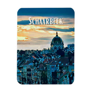 Schaerbeek Belgique Photo Vintage Magnet