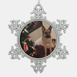 Schäfer julkort snowflake pewter christmas ornament