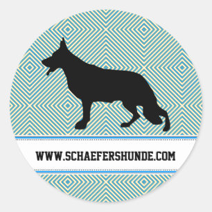 Schäferhund-Hundeschwarzes Classic Round Sticker