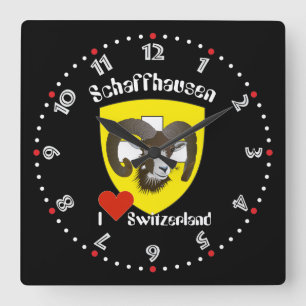 Schaffhausen - Schweiz - Suisse - Svizzera Uhr Square Wall Clock