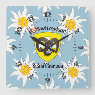 Schaffhausen - Switzerland - Suisse - Svizzera clo Square Wall Clock