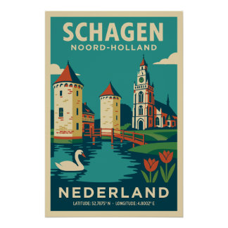 Schagen, North Holland Netherlands Travel Poster