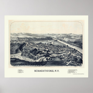 Schaghticoke, NY Panoramic Map - 1889 Poster