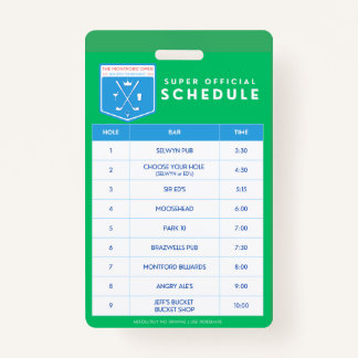 Schedule for Lanyard ID Badge