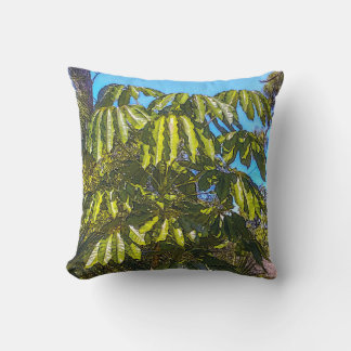 Schefflera Umbrellas Throw Pillow
