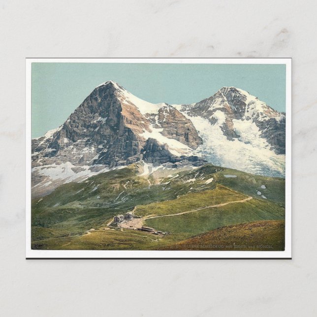Scheidegg, Mount Eiger and M&ouml;nch, Bernese Obe Postcard (Front)