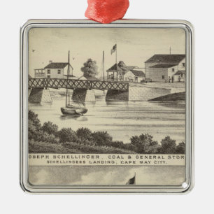 Schellinger Store and Ocean House Metal Tree Decoration