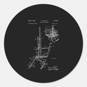 Schematic Of Ski Lift Chair  Classic Round Sticker