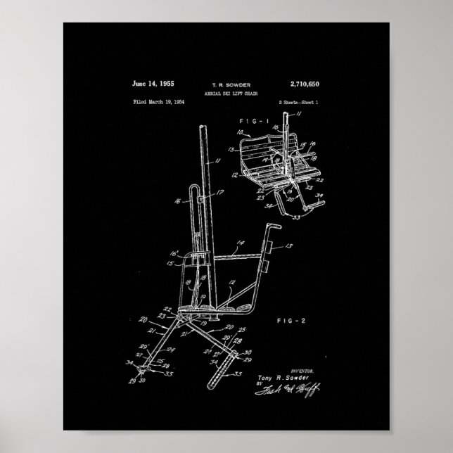 Schematic Of Ski Lift Chair  Poster (Front)