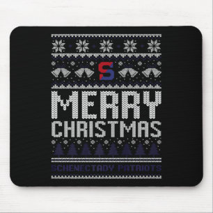 Schenectady Patriots Logo Merry Christmas Ugly Swe Mouse Pad