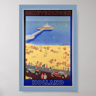 Scheveningen in Holland Vintage Travel Poster Rest