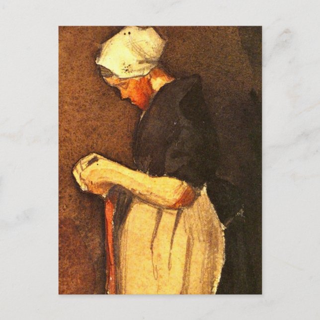 Scheveningen Woman Portrait by Vincent van Gogh Postcard (Front)