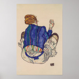 Schiele - Back View Of A Sitting Woman 1917 Poster