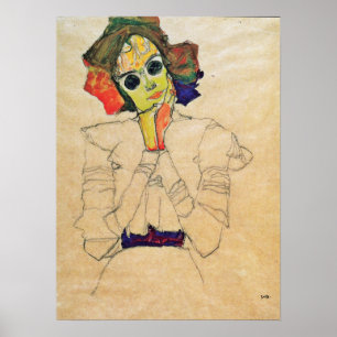 Schiele - Girl With Sunglasses 1910 Poster