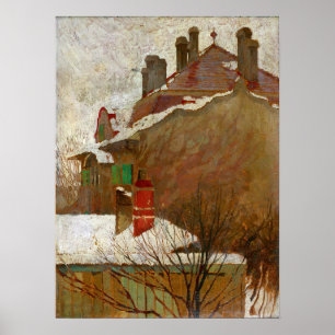 Schiele - Houses In Winter (View From The Studio) Poster