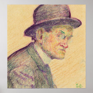 Schiele - Man With Bowler Hat 1910 Poster