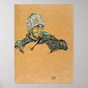 Schiele - Russian Prisoner Of War With Fur Hat Poster