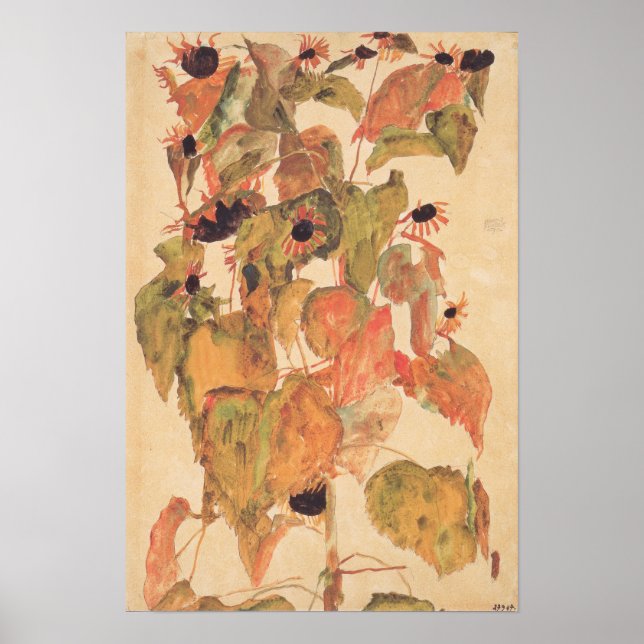 Schiele - Sunflowers 1911 Poster (Front)