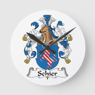 Schier Family Crest Round Clock