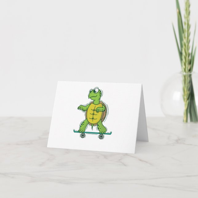 Schildkröte liebt Skateboard fahren Invitation (Front)