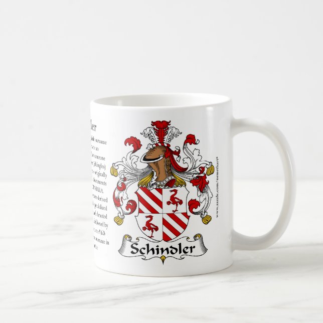 Schindler, the Origin, the Meaning and the Crest Coffee Mug (Right)
