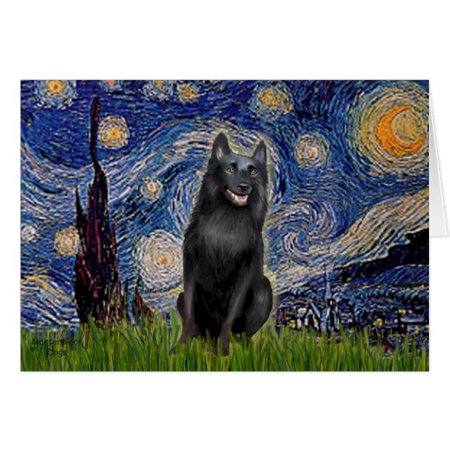 Schipperke 5 - Starry Night (Front Horizontal)