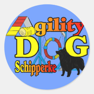 Schipperke Agility Gifts Classic Round Sticker