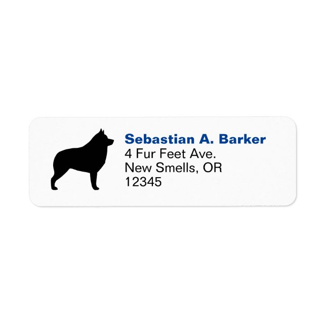Schipperke Dog Breed Silhouette Return Address (Front)