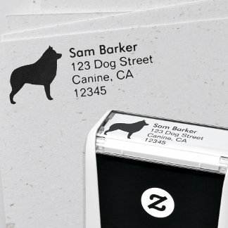 Schipperke Dog Breed Silhouette Return Address Self-inking Stamp