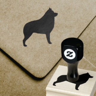 Schipperke Dog Breed Silhouette Rubber Stamp