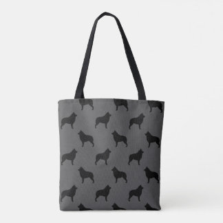 Schipperke Dog Breed Silhouettes Patterned Tote Bag