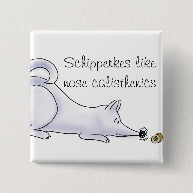 Schipperke Dog Cartoon 15 Cm Square Badge (Front)