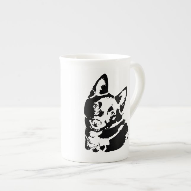 Schipperke Dog Picture Bone China Mug (Front Right)