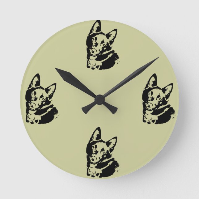Schipperke Dog Picture Round Clock (Front)